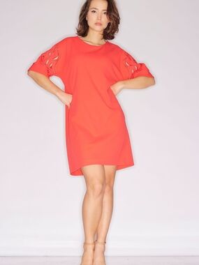 Natori Coral Cutout Sleeve Shift Dress
